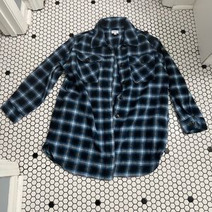 NWT time and tru flannel shacket size large missing it’s belt